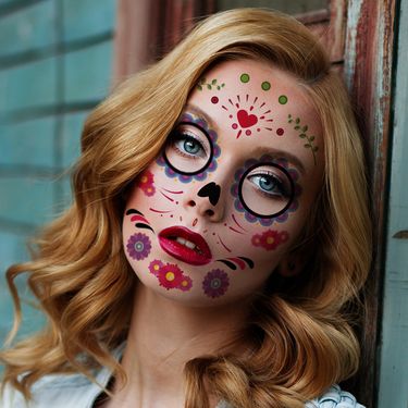 Halloween Tattoo masquerade Fun makeup temporary stickers Face tattoo stickers_voghion.com