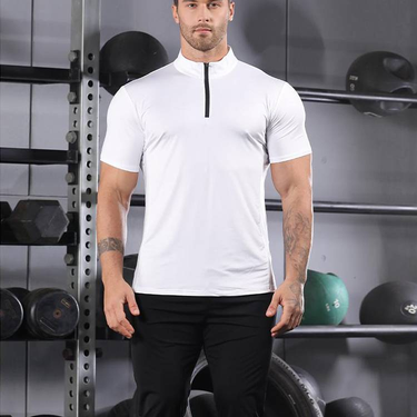 Summer short sleeved training t-shirt, hiking and cycling men's round neck, slim fit, breathable fitness, running, sports, quick drying clothes_voghion.com