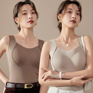 6636 Acrylic Tank Top Chest Cushion, Back Breasts, Inner Set Autumn and Winter with Cashmere Warmth Base Coat for Women_voghion.com