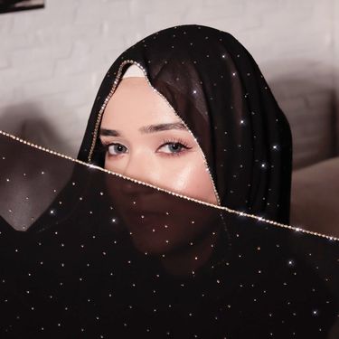 Chain Rhinestone Muslim Long Scarf Solid Color Headscarf Gold Chain Bubble Chiffon Hijab_voghion.com