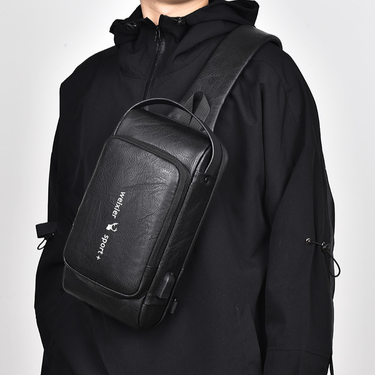Shoulder Bag Chest Pack Retro Casual Crossbody Bag Men's Anti-theft Large Capacity Chest Bag Usb Charging Shoulder Bag_voghion.com