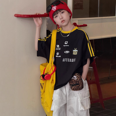 Spade Seven 2025 New Summer Boys Korean Fashion American Loose Short Sleeved T Shirt Children's Summer Clothes_voghion.com