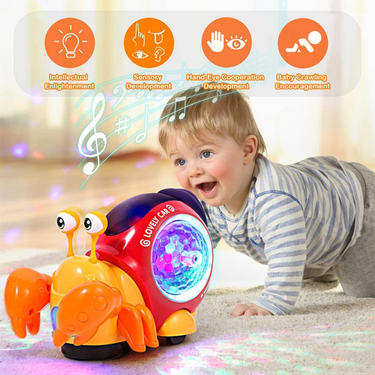 Children Toys Crawling Crab Walking Dancing Electronic Pets Robo Hermit Crab Snail Glowing With Music Light Baby Toddler Toy(1pcs)_voghion.com