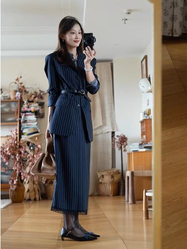 Elegant Suit Set For Women, High-End Feel, 2025 Spring New Casual Commuter Professional Wear, Slimming Blazer And Skirt_voghion.com