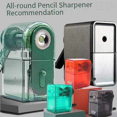 Dual Hole Manual Pencil Sharpener For Sketching - Adjustable 7-Stage (Teacher Recommended) & Classic Grey - Metal & Plastic Design_voghion.com