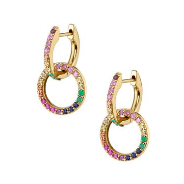 Women's Jewelry S925 Silver Needle Hollow Circle Diamond Earrings Fashion Personality Geometric Double Ring Earrings_voghion.com