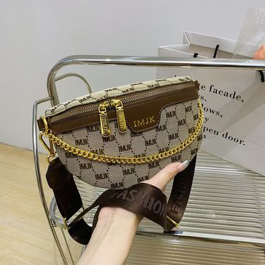 High End Handbag 2024 Winter New Women's Trendy Casual Canvas Chest Versatile Chain Broadband Diagonal Cross Bag_voghion.com