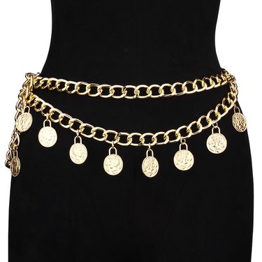 Jewelry Fashion Metal Beauty Head Pendant Tassel Double Layer Queen Avatar Waist Chain_voghion.com