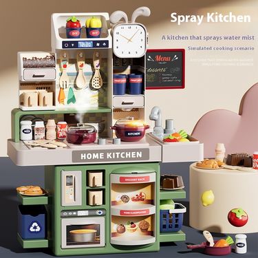 Children's homemaking toy scene set simulation spray kitchen utensils and cooking tableware_voghion.com