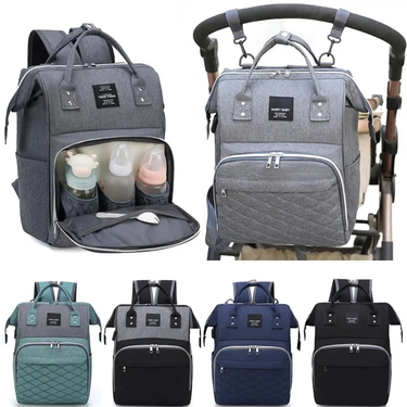 Mom Wraps Ash Stroller Hanging Bag Mother Large Capacity Diaper Backpacks With Wrap Pad Comfortable Baby Breastfeeding_voghion.com