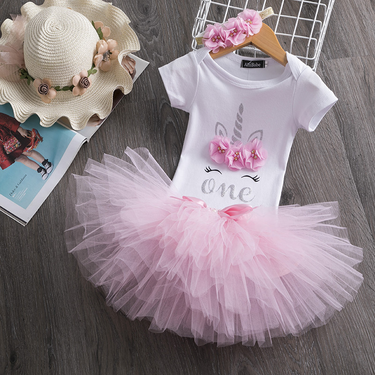 Ins hot children's clothing baby girl dress short-sleeved harem dress 0-2 years old baby birthday dress children's dress manufacturer direct sale_voghion.com