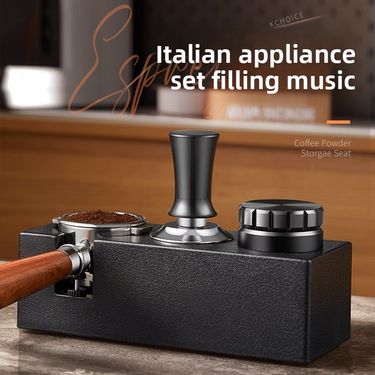 Stainless Steel Coffee Cloth Powder Maker Two-in-one Three-pulp Powder Press, Filling Quantitative Powder Press Hammer Storage Integrated Set_voghion.com