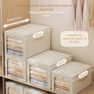 Home Side-Opening Fabric Thickened Foldable Toy Organizer Pants Clothes Storage Box For Wardrobe_maomaolike.com