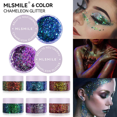 Chameleon Glitter Gel Full Face Body Sparkle Glitter Eyeshadow Halloween Costume_voghion.com