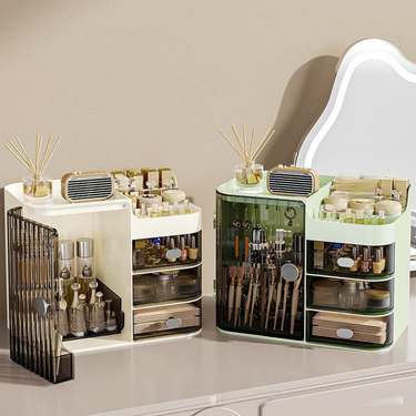 5-Drawer Acrylic Makeup Organizer Clear Cosmetic Storage Box For Lipstick Skincare Beauty Tools Desktop Vanity Organizer With Dividers_voghion.com