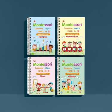 Spanish Alphabet Tracing Workbook Set For Kids – 4 Books With Groove Design + 1 Pen Holder & 10 Refills – Fun Handwriting Practice_voghion.com