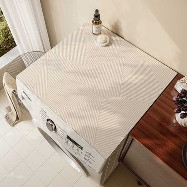 Unisex striped water absorbing quick drying easy to care dust cover household wear resistant diatom mud washing machine drain countertop mat_voghion.com