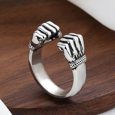 Heavy Attack, Personality Power Fist Male Hip Hop Trendy Person Ring, Fitness Hiphop Street Single_voghion.com
