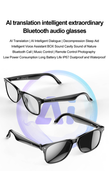 W100 AI Smart Glasses: Bluetooth Calling, AI Translation, Music Control, 10H Battery, IP67 Waterproof_voghion.com