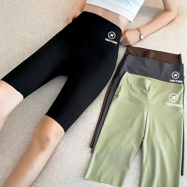 Women clothing yoga anti-exposure, waist-shrinking, butt-raising, thin yoga shorts, cycling base shorts_voghion.com