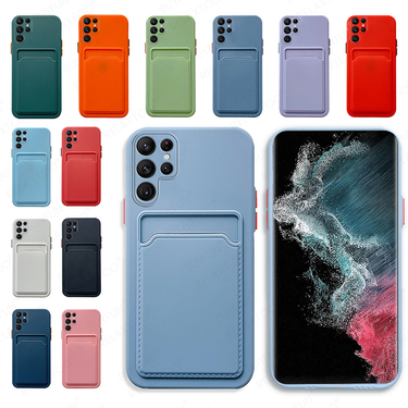 Card Slot Phone Case For Samsung Galaxy S22 Ultra 5G Shockproof Bumper For Samsung S22 Plus S22+ Ultra 5G Cover Capa_voghion.com