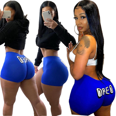 Women's summer fashion sexy casual printed yoga shorts_voghion.com