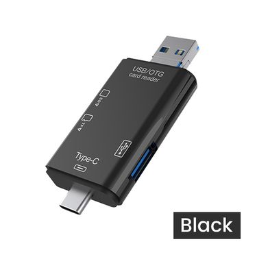 6 In 1 Multifunction C&Micro USB&USB Highspeed Universal OTG TF Card Reader MicroSD Adapter For Mobile Computer Extension Head_voghion.com