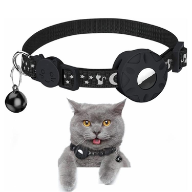 For AirTag Tracker Silicone Case Reflective Stars And Moon Cats Dogs Pet Collar_voghion.com