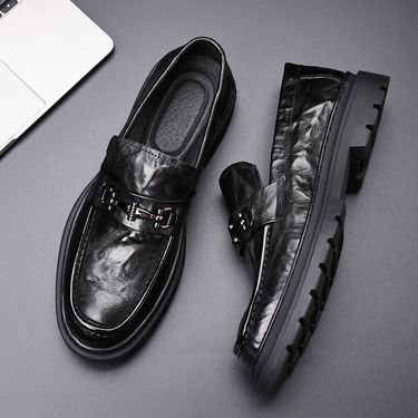 Unbeatable Quality Men's Business Formal Thick Soled, Anti Slip, Breathable Shoe Covers, Casual Shoes, Men's Genuine Leather Loafers_voghion.com