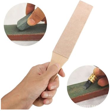 New Wooden Handle Leather Sharpening Strop Handmade Razor Polishing Board For Razor Knives Double Sided Home Sharpening Tool_voghion.com