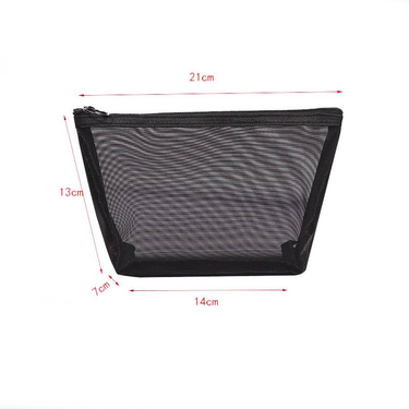 Mesh Cosmetic Portable Toiletry Organizer Makeup Bag Multifunction Transparent Women Lipstick Storage_voghion.com