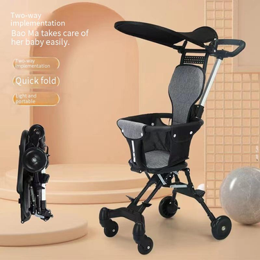 Mother & Kids Baby Stroller Lightweight And Foldable Two Way Baby Stroller One Button Folding For Strolling_voghion.com