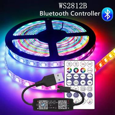 Smart RGB LED Strip Lights With Bluetooth APP Control, 28-Key Remote, Music Sync For Home & Party Decoration_voghion.com