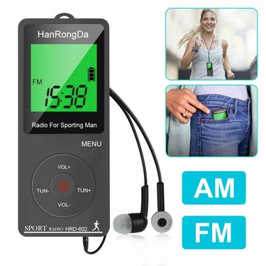 New Portable Am Fm Mini Led Display With Pedometer Headphones Digital Tuning Sports For Running Pocket Radio_voghion.com