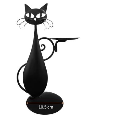 Cat Dinner Decoration Iron Candle Holder Retro Black Metal Crafts_voghion.com