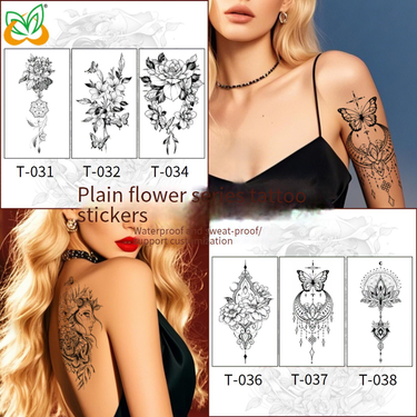 Tattoo Accesories New Spot Black And White Tattoo Stickers Waterproof And Durable Advanced Sexy Arm Female Personality Tattoo Stickers_voghion.com
