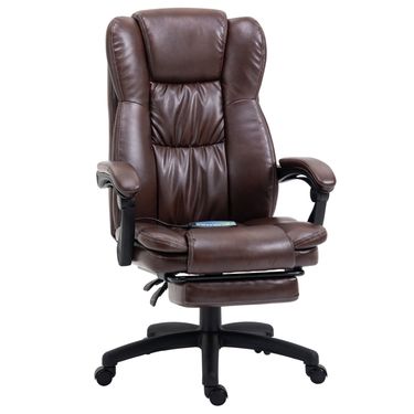 Drehstuhl Mit Fußstütze, Kopfstütze, Massagefunktion, Braun_voghion.com
