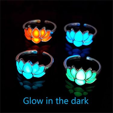 No fading luminous lotus ring yoga energy luminous lotus ring ladies fashion flower shaped ring_ipsvogv.com