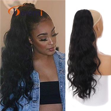 wig ponytail pressure tube drawstring ponytail ladies big wave curly drawstring ponytail_voghion.com