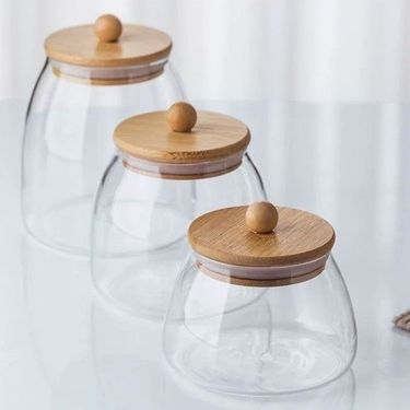 Canister Glass Storage Jar Sealed Container For Dried Fruits And Grains Household Flower Tea Moisture-Proof Food Grade_voghion.com