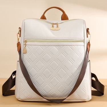 Embossed Shoulder For Women New Style, Fashionable And Large Capacity, Casual Travel Class Commuting Backpack,_voghion.com