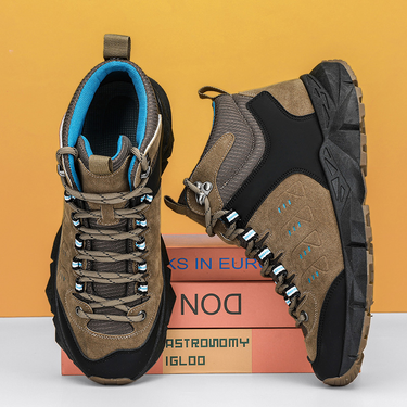 High top casual hiking shoes, labor protection shoes, anti slip and waterproof thick soles, casual_voghion.com