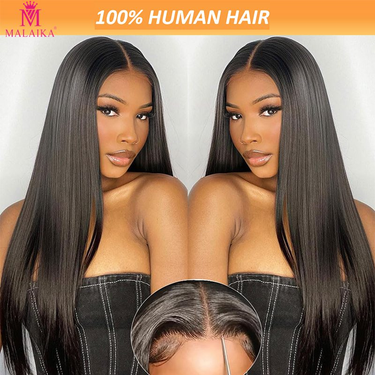 MALAIKA Hallowmas 150% Density Straight Human Hair Wig With 13x4 Lace Front - Perfect For Women_voghion.com