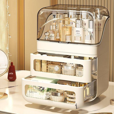 Family Organizers Cosmetic Box Drawer Type With Lid Dustproof Dressing Table Skin Care Products Storage Shelf_voghion.com