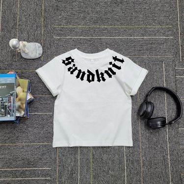 Kid's Clothing Children's clothing for boys and girls 2024 summer round neck letter printed short-sleeved T-shirt_voghion.com