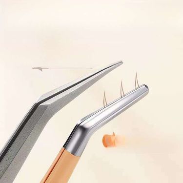 Stainless Steel Flower Tool, Gold Feather False Eyelash Tweezer_voghion.com