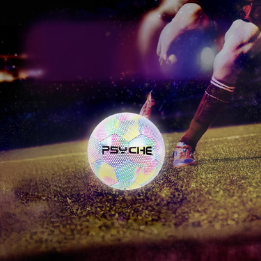 Size 5 Reflective & Glow-In-The-Dark PU Soccer Ball - Machine Stitched Football For School Training And Games_voghion.com
