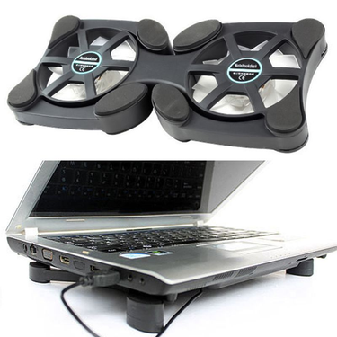 Xinweiqing 14inch Foldable Portable USB 2 Fan Laptop Notebook Radiator Heatsink Cooling Pad_voghion.com