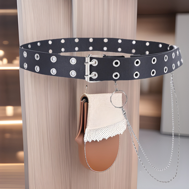 Fashion Korean Style Women's Trendy Double Exhaust Eye Belt Business Versatile Elegant Simple Clothing Accessory_voghion.com
