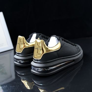 All Black Air Cushion Leather 2025 New Women's Sports And Leisure Dad Shoes, Thick Soled Couple Shoes_voghion.com